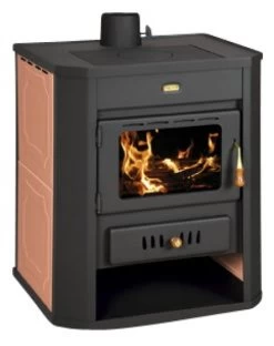 EEK A: Wasserführender Kaminofen Prity WD W15, Ocker - 22 KW + Herdplatte + BIMSCHV II