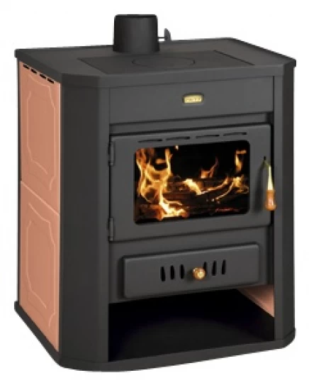 EEK A: Wasserführender Kaminofen Prity WD W15, Ocker - 22 KW + Herdplatte + BIMSCHV II