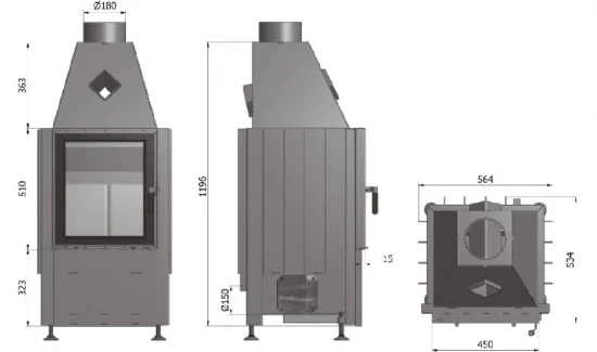 EEK A+ Kamineinsatz HAJDUK SMART 1VT (rahmenlos) Türhöhe 51cm - 7,5 KW – Bild 2