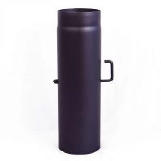 250 Mm - Rauchrohr Mit Drosselklappe 250 Mm In Schwarz