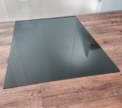 Quadrat 110x110cm Glas Anthrazitgrau - Funkenschutzplatte Anthrazit Grau Kaminbodenplatte Glasplatte Ofenunterlage