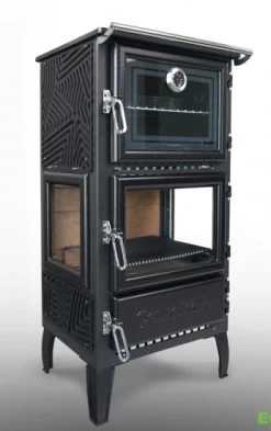 EEK A - Dreischeiben-Holzherd Modell 306-3D Backfach+Herdplatte - 12,87 KW