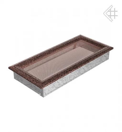 Kamin-Lüftungsgitter, 17x37cm , Rillendesign, Schwarz/kupfer