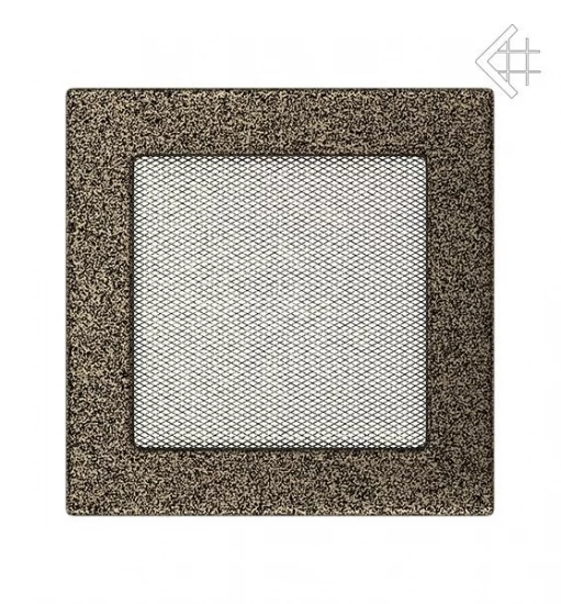 Kamin-Lüftungsgitter, 17x17cm Schwarz/gold – Bild 2