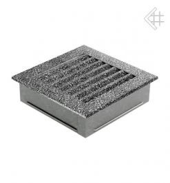 Luftgitter, Lamellen Feststehend, 17x17cm, Schwarz/silber