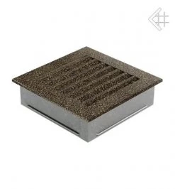 Luftgitter, Lamellen Feststehend, 17x17cm, Schwarz/gold