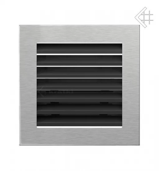 Luftgitter, Lamellen Feststehend, 17x17cm, Edelstahl Gebürstet – Bild 2
