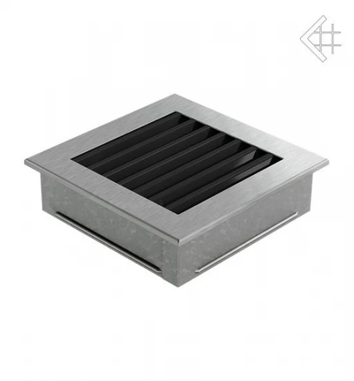 Luftgitter, Lamellen Feststehend, 17x17cm, Edelstahl Gebürstet