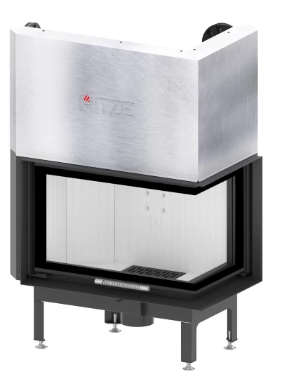 EEK A+ - Eck-Kamineinsatz HITZE Albero AL14RG.H DECO Mit Schiebetür, Seitenglas Rechts -14kW