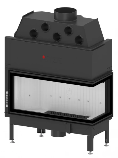 EEK A+ - Eck-Kamineinsatz HITZE Albero AL19R.H DECO Mit Seitenglas Rechts -19kW