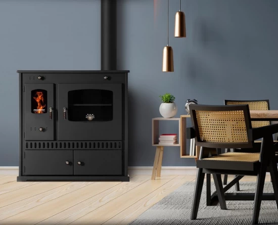 EEK A+ Küchenofen Holzherd Perfect ECO Schwarz, Rechte Version - 7 KW Dauerbrandherd – Bild 5