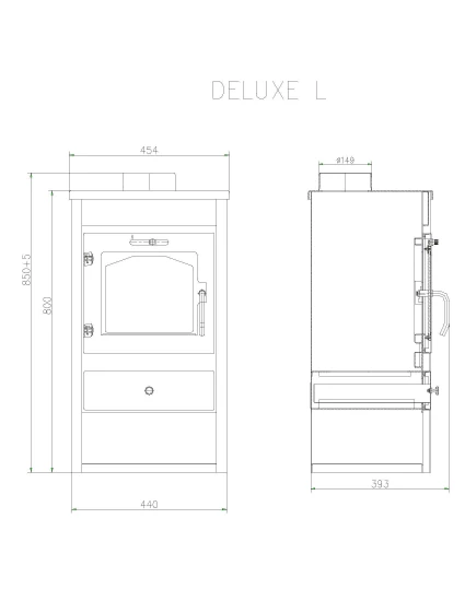 EEK A+ Kaminofen Victoria Deluxe L Schwarz 9 KW â Bild 3