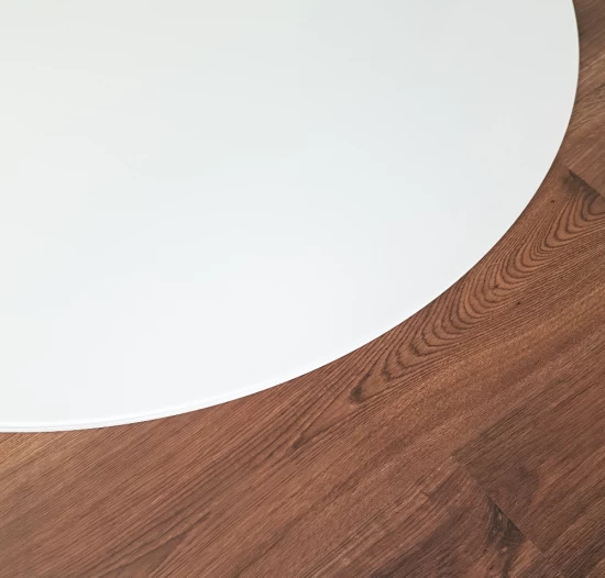 Kreis 90x90cm Glas Weiß - Funkenschutzplatte Kaminbodenplatte Glasplatte Ofenunterlage Kaminplatte – Bild 4