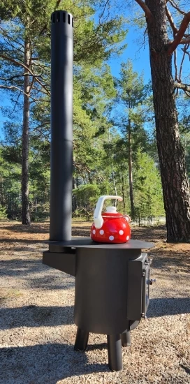 Gartenofen "OLE" Mit Herdplatte, Zeltofen, Terrassenofen, Camping, Outdoor-Kamin, Krisenofen – Bild 4