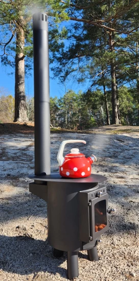 Gartenofen "OLE" Mit Herdplatte, Zeltofen, Terrassenofen, Camping, Outdoor-Kamin, Krisenofen – Bild 2