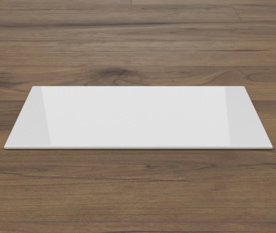 Saisonplatte Rechteck 130x60cm Glas Weiß - Kamin-Vorlegeplatte Funkenschutzplatte Kaminbodenplatte Glasplatte