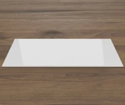 Saisonplatte Rechteck 140x55cm - Kamin-Vorlegeplatte Weiß Funkenschutzplatte Kaminbodenplatte Glasplatte