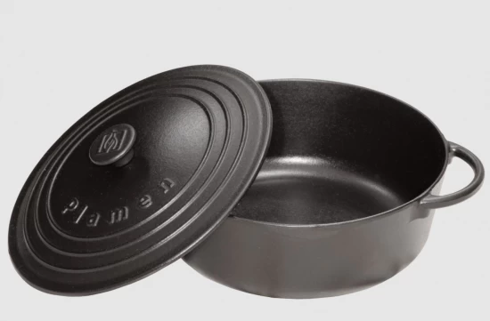 Gusseisen-Kasserolle 5,7 Liter - Ø 300 X 160 Mm Topf Mit Deckel Aus Gusseisen -Dutch Oven – Bild 2