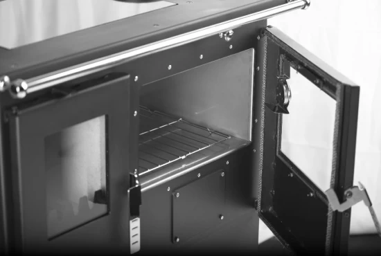 EEK A+ Premium-Holzherd, Beistellherd CS INOX Rechts (Cerankochfeld + Edelstahlbackfach) -7,7 KW – Bild 2