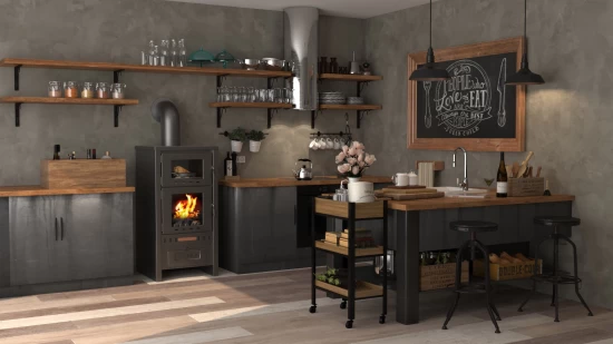 EEK A Kaminofen Mit Backfach Taurus Metall – 12kW – Bild 2