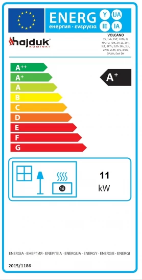 EEK A+ 3 Scheiben-Kamineinsatz HAJDUK VOLCANO 3PL - 11 KW – Bild 3