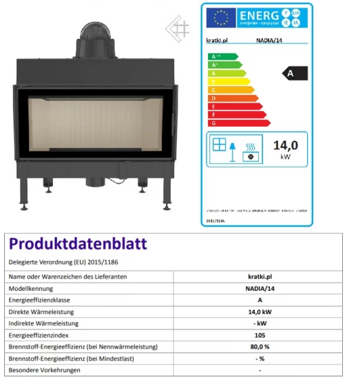 *EEK A - Kamineinsatz Kratki Nadia - 14 KW – Bild 4