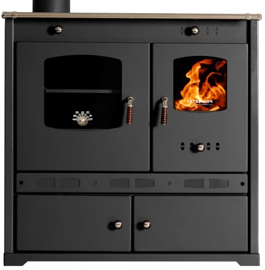 EEK A+ Küchenofen Holzherd Perfect ECO LUX Schwarz, Linke Version - 7,38 KW Dauerbrandherd – Bild 2