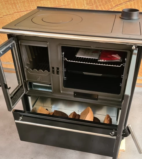 EEK A+ Küchenofen Holzherd Plamen 850 Schwarz, Rechte Version - 8 KW Dauerbrandherd – Bild 5