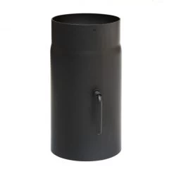 120 Mm - Rauchrohr Mit Drosselklappe 250 Mm In Schwarz