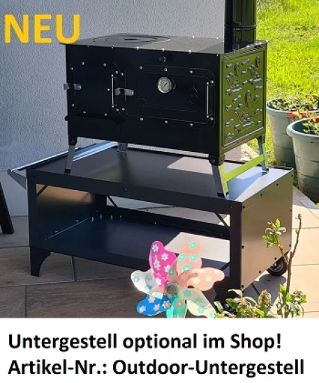 Outdoor-Herd Brot&Pizzaofen "Rosalie" Backfunktion Gulaschkanone Terrassenofen Gartenkamin – Bild 8