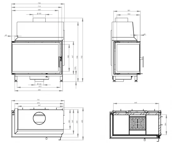EEK A Eck-Kamineinsatz HITZE STMA68X43.L Mit 11kW – Bild 4
