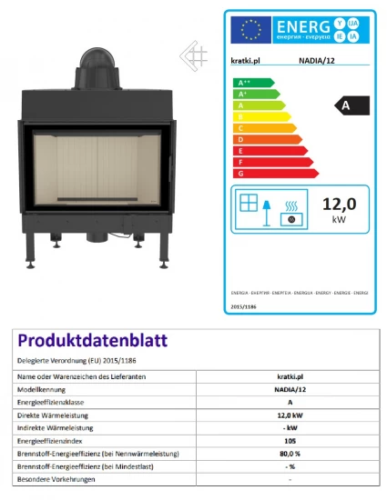 *EEK A - Kamineinsatz Kratki Nadia - 12 KW – Bild 7