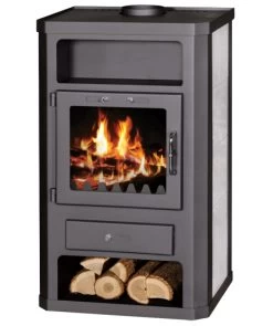 EEK A Wasserführender Kaminofen Victoria Comfort KB, Schwarz Mit Kachelverkleidung – 11kW