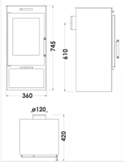 EEK A Kaminofen Panadero Zahara EcoDesign - 6,3 KW – Bild 2