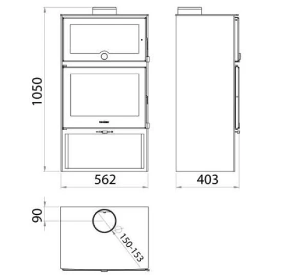 EEK A+ Kaminofen Mit Backfach Panadero ZAMORA - 7,1kW â Bild 3