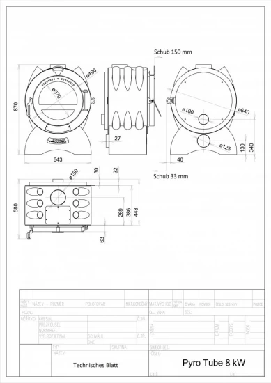 Pyrolytischer Warmluftofen Pyro Tube 8 KW – Bild 9