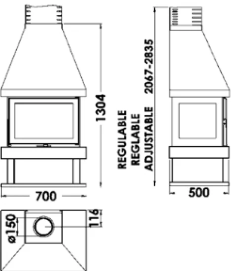 EEK A Kaminofen Panadero Canada EcoDesign - 5,9 KW – Bild 2