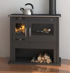 EEK A Küchenofen Holzherd Victoria VIKI LUX Schwarz - 10,5kW