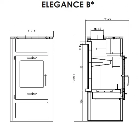 EEK A Wasserführender Kaminofen Victoria Elegance B – 9,26kW – Bild 3