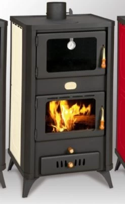 EEK A Wasserführender Kaminofen Mit Backfach Prity FG W18R, Weiß - 23,4 KW