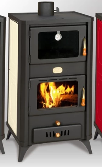 EEK A Wasserführender Kaminofen Mit Backfach Prity FG W18R, Weiß - 23,4 KW