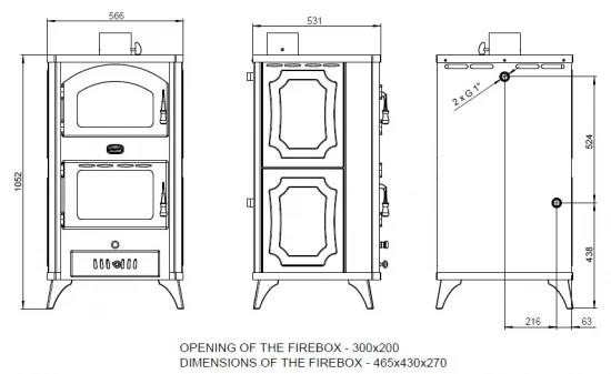EEK A Wasserführender Kaminofen Mit Backfach Prity FG W18R, Weiß - 23,4 KW – Bild 2