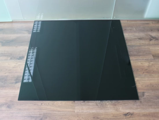 Rechteck 100x120cm Glas Schwarz - Funkenschutzplatte Kaminbodenplatte Glasplatte Ofenunterlage