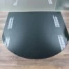 Rundbogen 120x130cm Glas Schwarz - Funkenschutzplatte Kaminbodenplatte Glasplatte Kaminunterlage