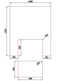Saisonplatte 2teilig Typ V *Frosty* - Funkenschutzplatte Kaminbodenplatte Glasplatte Milchglas