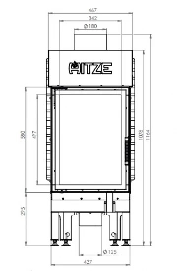 EEK A - Kamineinsatz HITZE Albero AL9S.V DECO - 9kW Extra Hohe Sichtscheibe – Bild 5