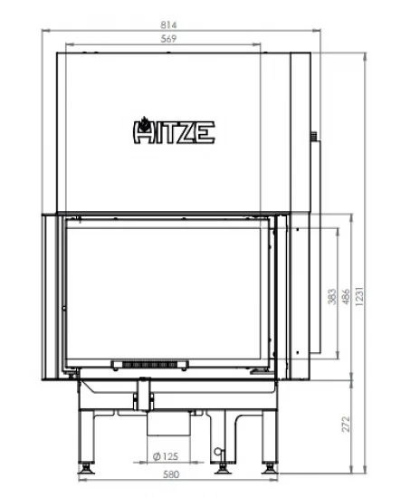 EEK A+ - Eck-Kamineinsatz HITZE Albero AL11LG.H DECO Mit Schiebetür, Seitenglas Links -11kW – Bild 6