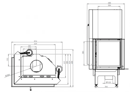 EEK A+ - Eck-Kamineinsatz HITZE Albero AL11LG.H DECO Mit Schiebetür, Seitenglas Links -11kW – Bild 7