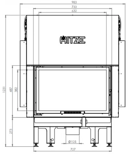 EEK A+ - Kamineinsatz HITZE Albero AL14G.H DECO Mit Schiebetür -14kW – Bild 5