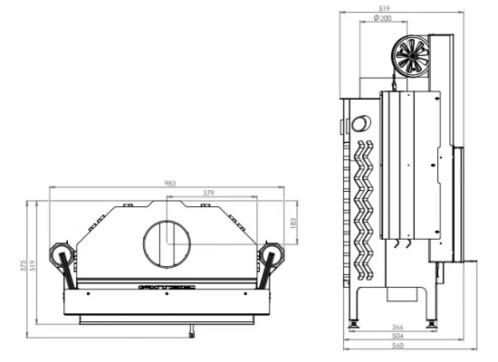 EEK A+ - Kamineinsatz HITZE Albero AL14G.H DECO Mit Schiebetür -14kW – Bild 6